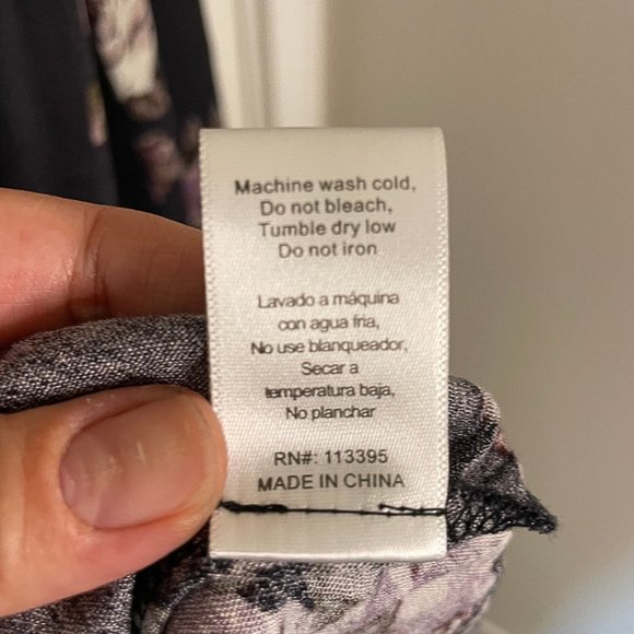 Floral Print Mini Dress w/Tie Front Neck by En Crème - Picture 8 of 8